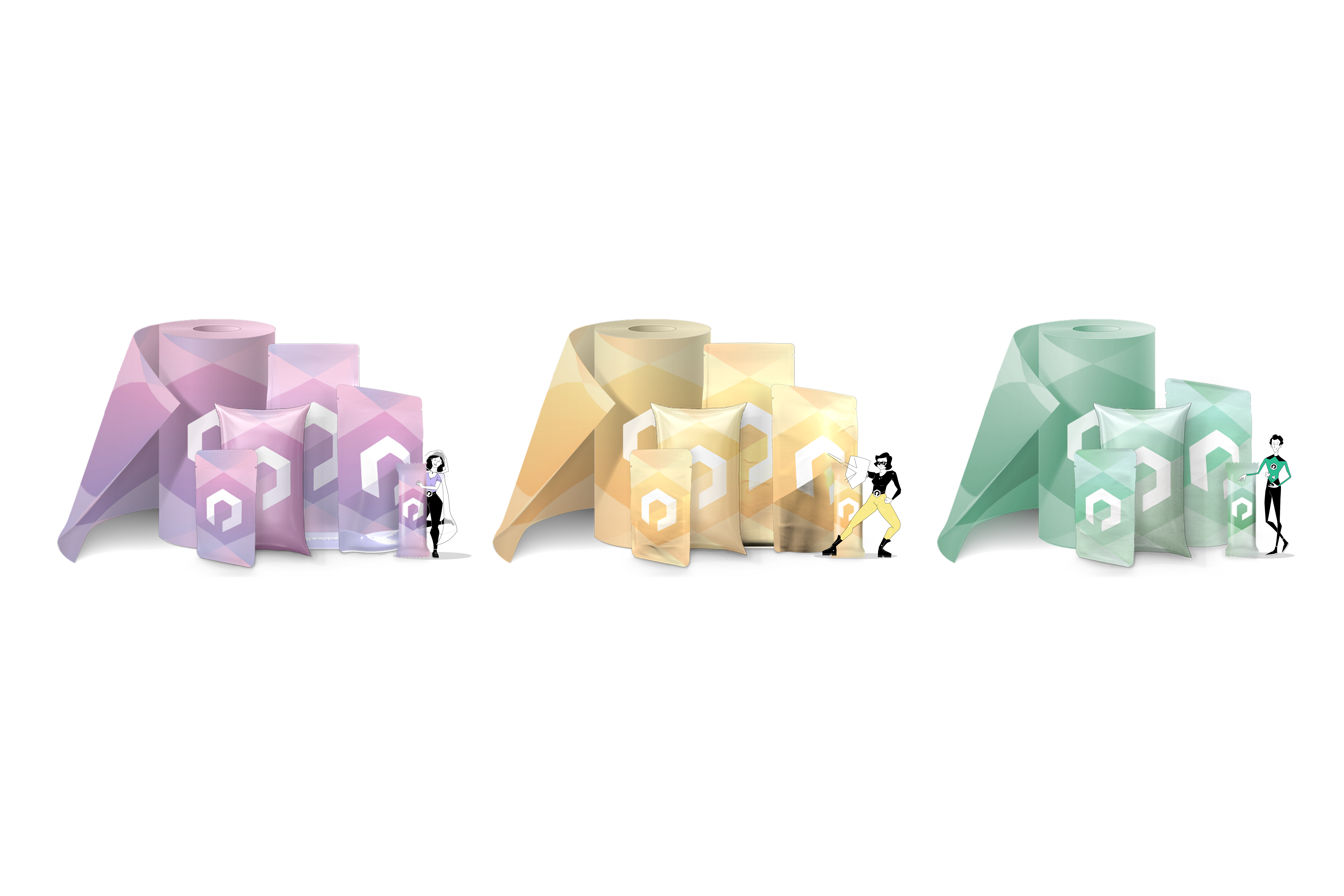 Overview of recyclable packaging shapes from Packiro