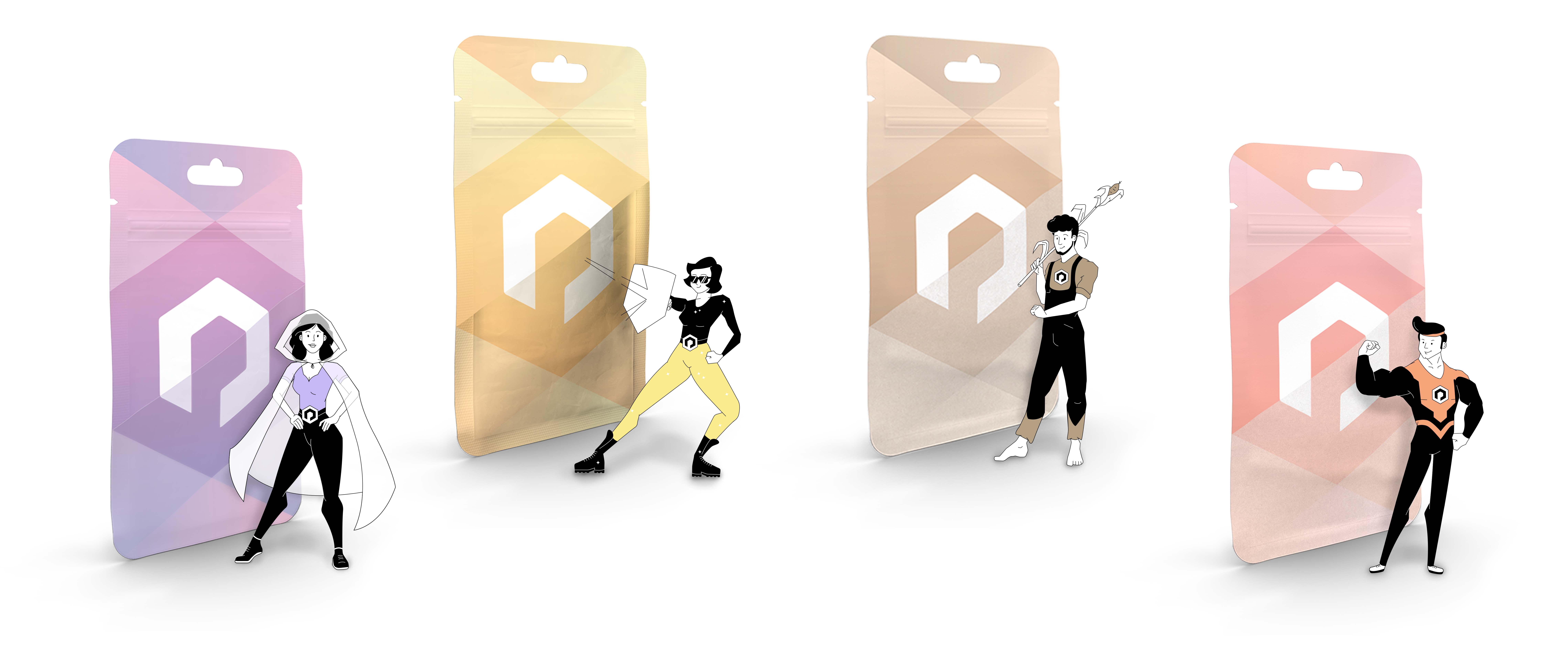 Material overview for Flat pouches from Packiro
