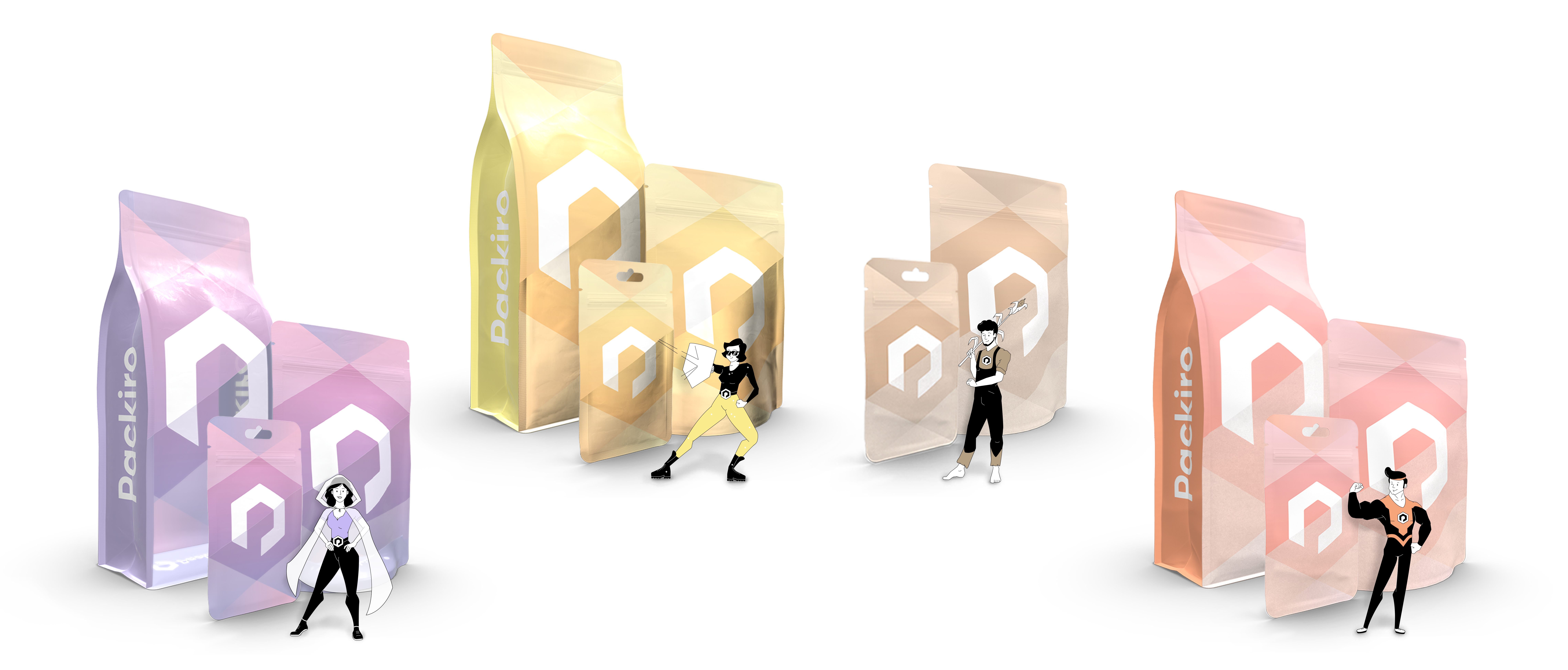 Material overview for pouch packaging from Packiro