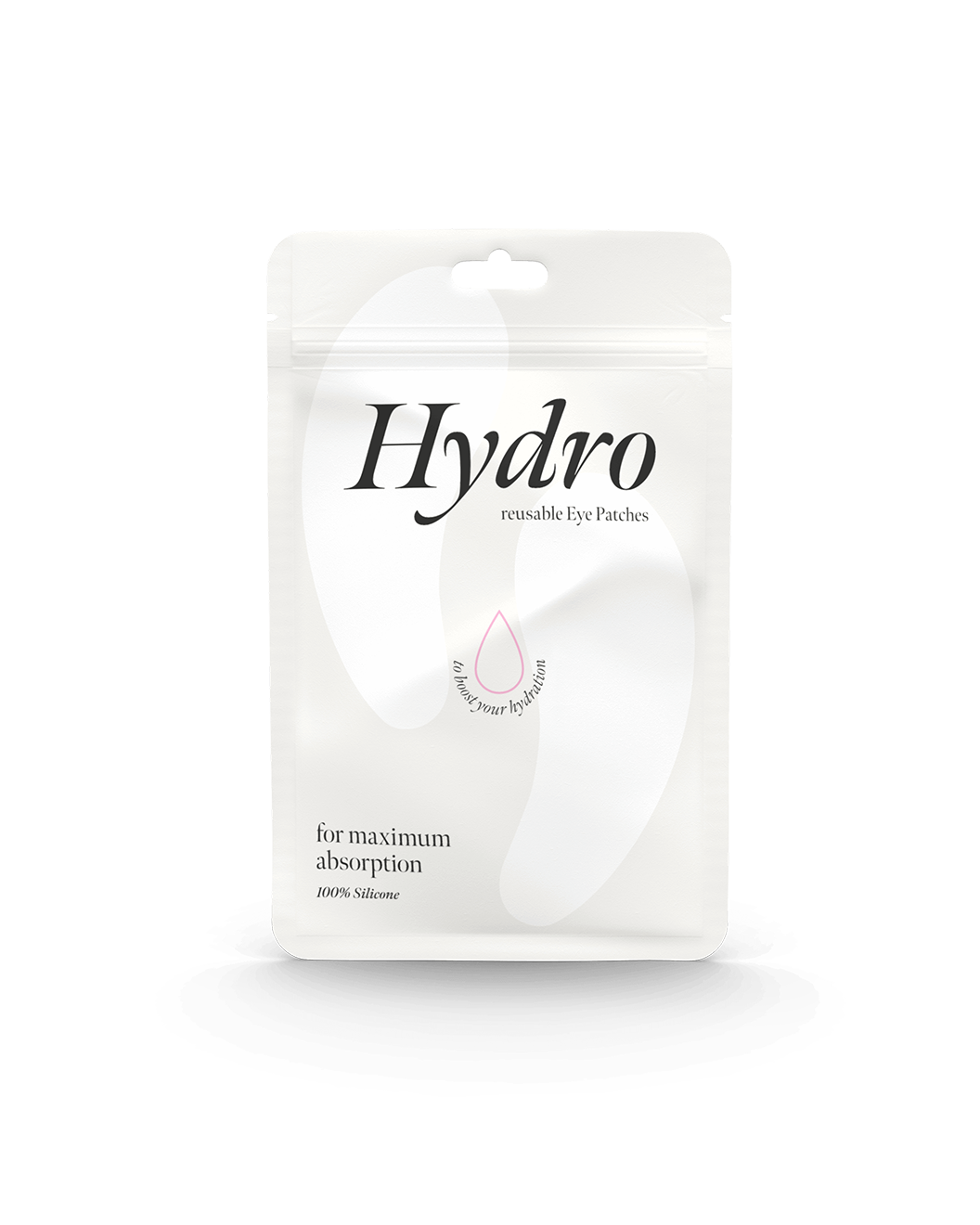 Flat pouch as cosmetic packaging in white for eye pads