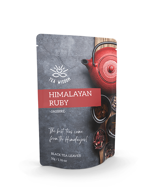 Stand-up pouch as tea packaging in black for black tea