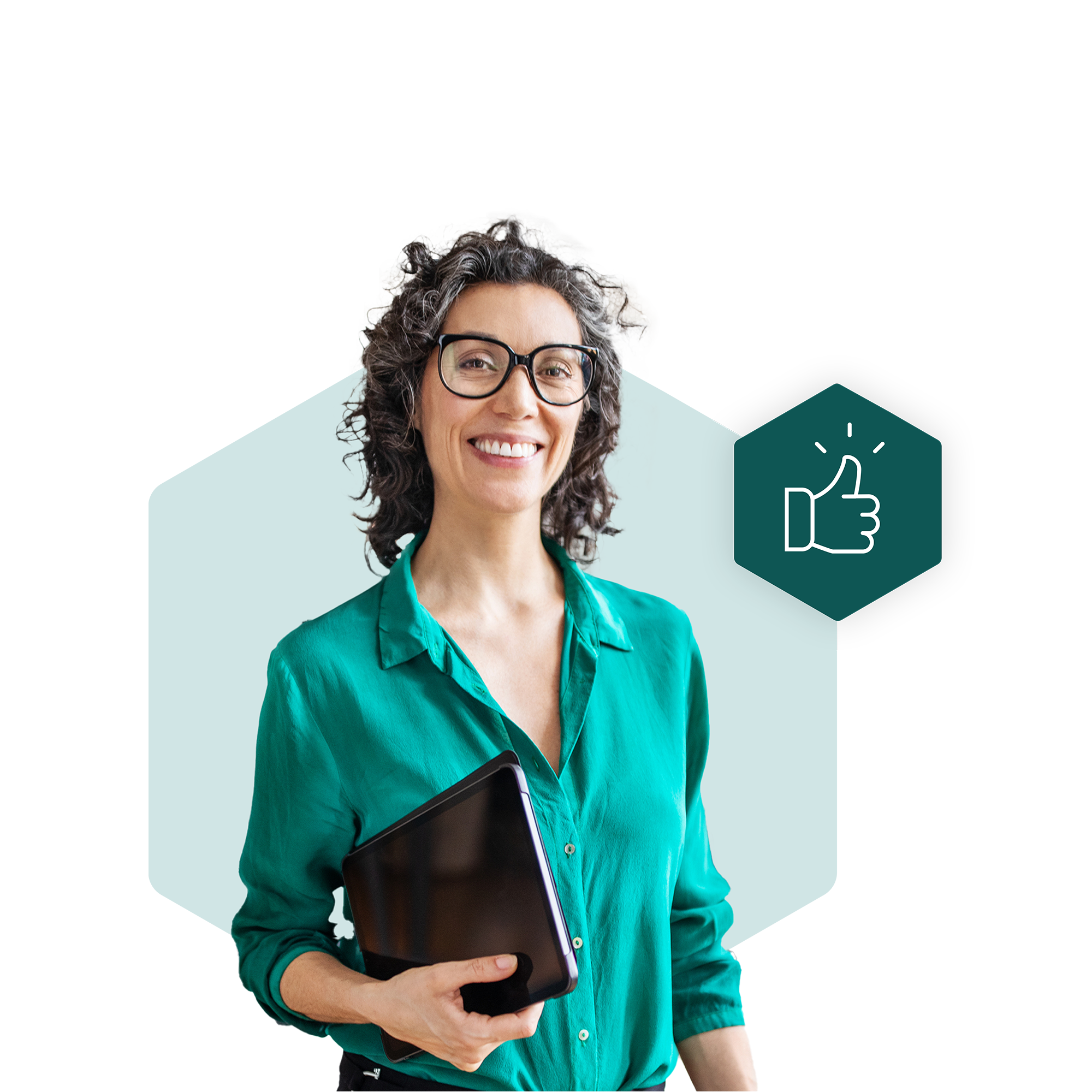Frau mit einem Laptop in der Hand