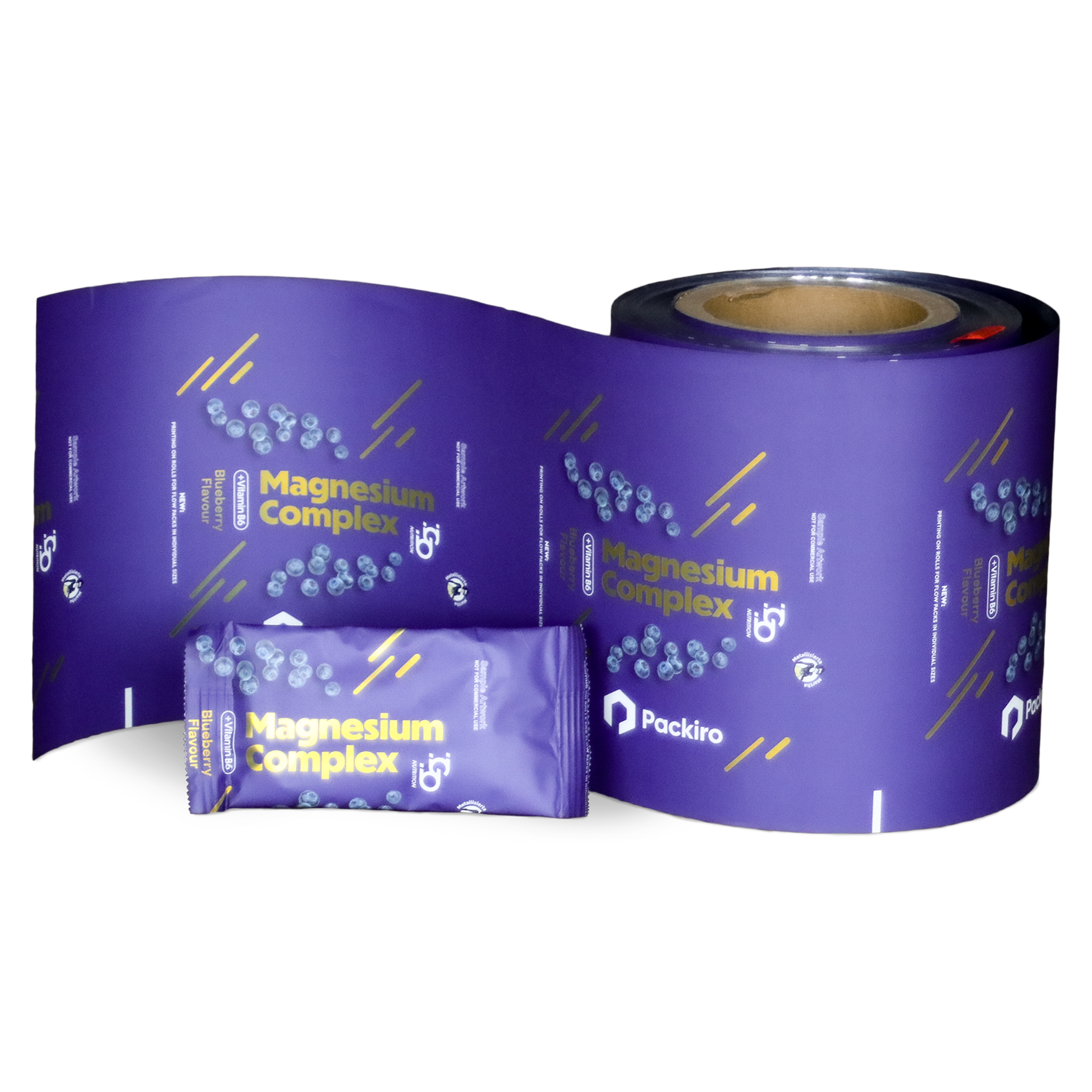 Flexible rollstock in blue for a Magnesium Complex from Packiro