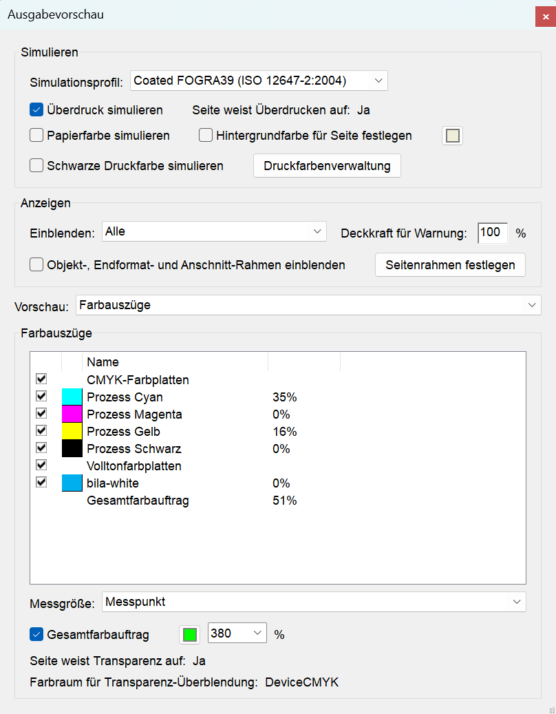 Packiro Druckvorlagen - Screenshot wie die Farbsättigung eingestellt sein muss