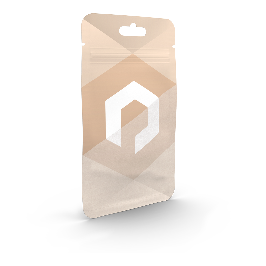 Organic packaging as a Flat pouch in brown Packiro design
