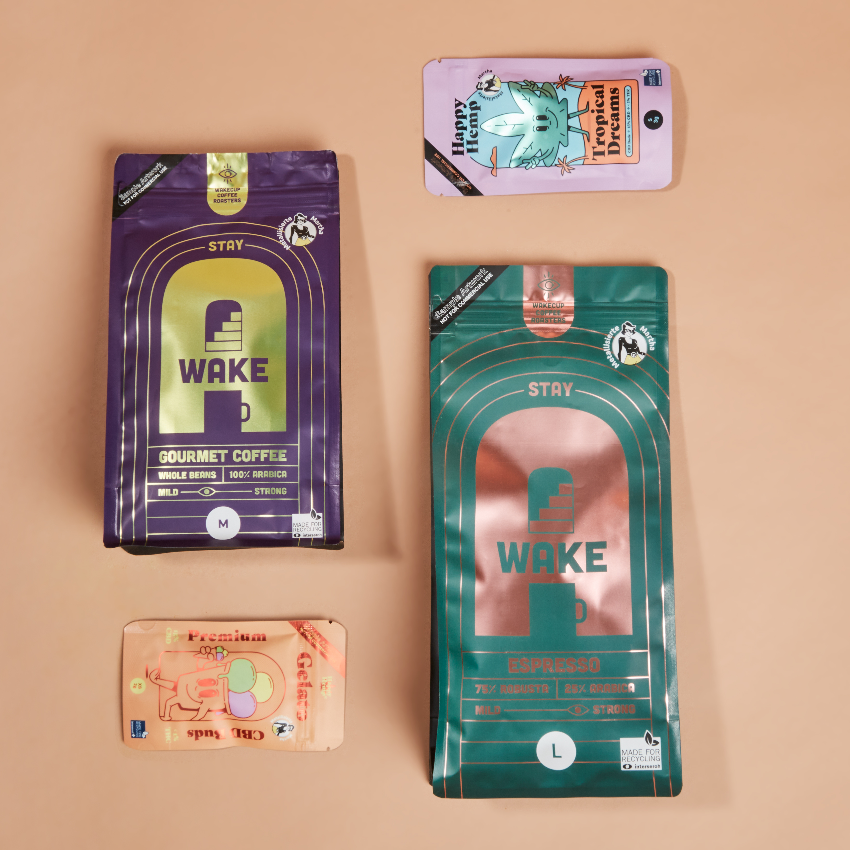 Flexible Verpackungen mit Glanzeffekt in verschiedenen Designs